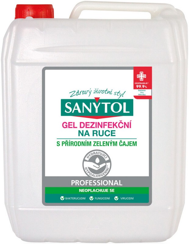SANYTOL PROFESSIONAL dezinfekční gel na ruce 5L.