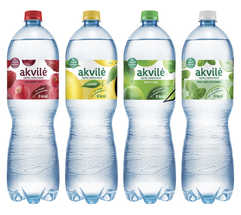 AKVILE natural water s PERSKOU LIMETKOU 1,5 l PET