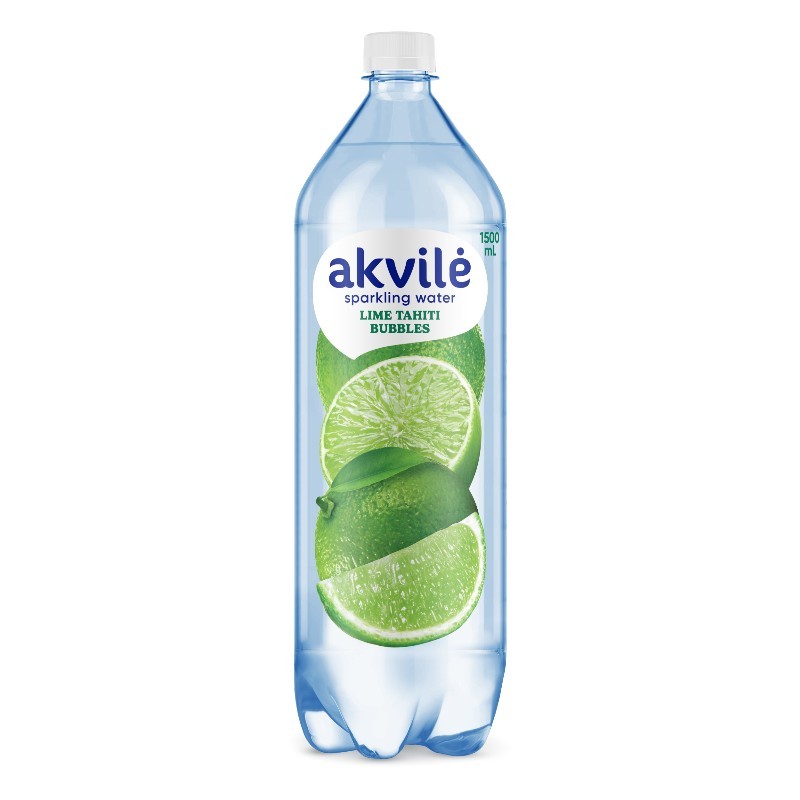 AKVILE natural water s PERSKOU LIMETKOU 1,5 l PET
