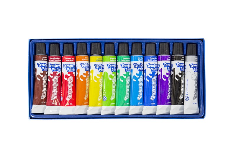 Barvy temperové 12ml. 12 barev SADA