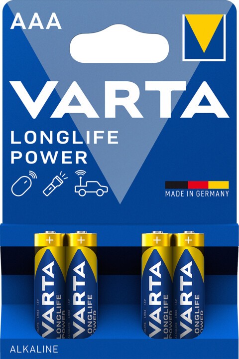 Baterie AAA tužková alkalická VARTA Long Life Power 4ks.