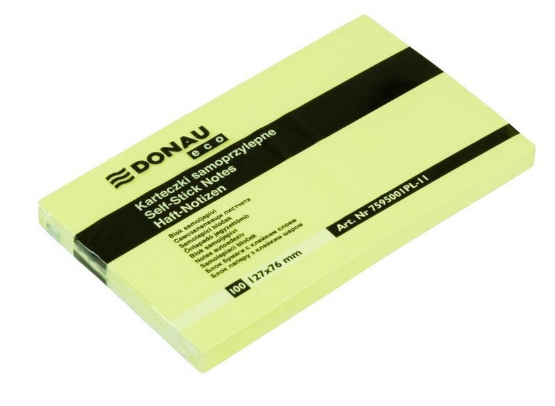 Bloček samolepicí DONAU ECO 76 x 127mm. 100 list