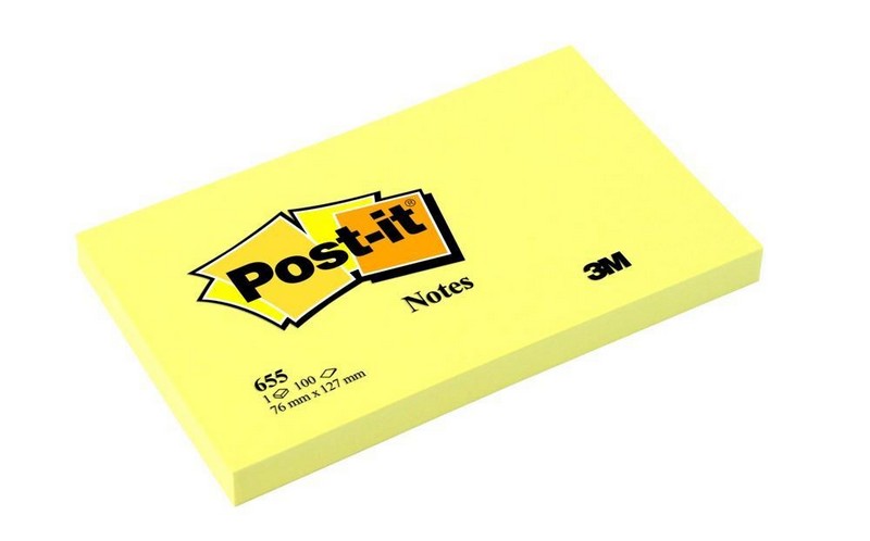 Bloček samolepicí POST-IT 76 x 127mm. ŽLUTÝ 100 listů