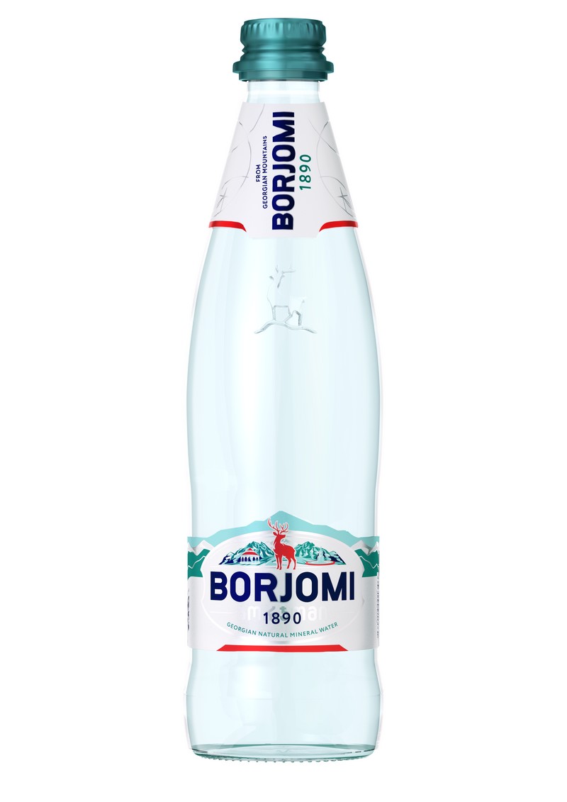 BORJOMI minerální voda 0,5 l., sklo 1ks.