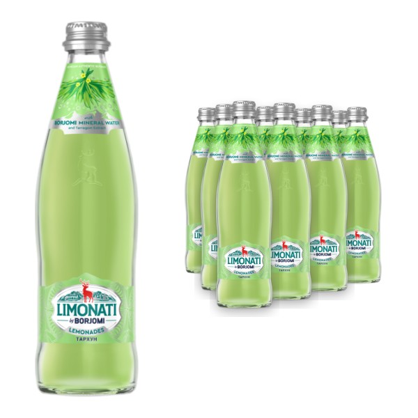 BORJOMI přírodní limonáda s ESTRAGONEM 0,5 l., sklo 1ks.