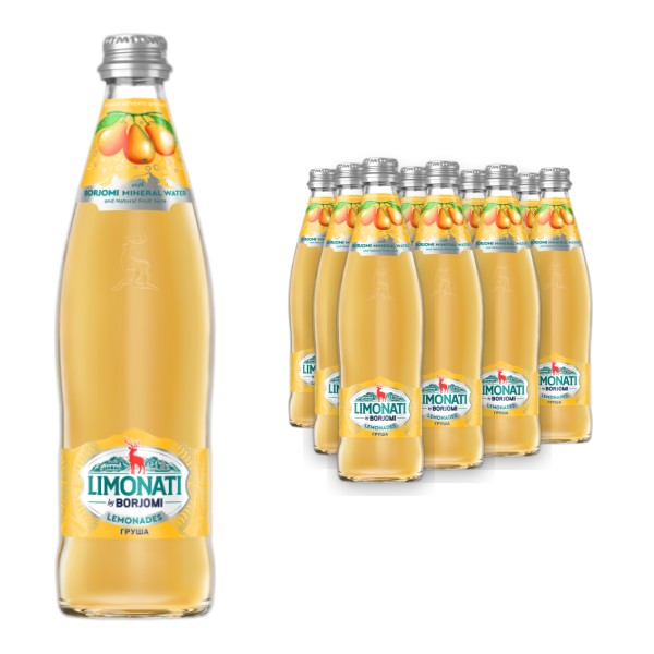 BORJOMI přírodní limonáda s HRUŠKOU 0,5 l., sklo 1ks.