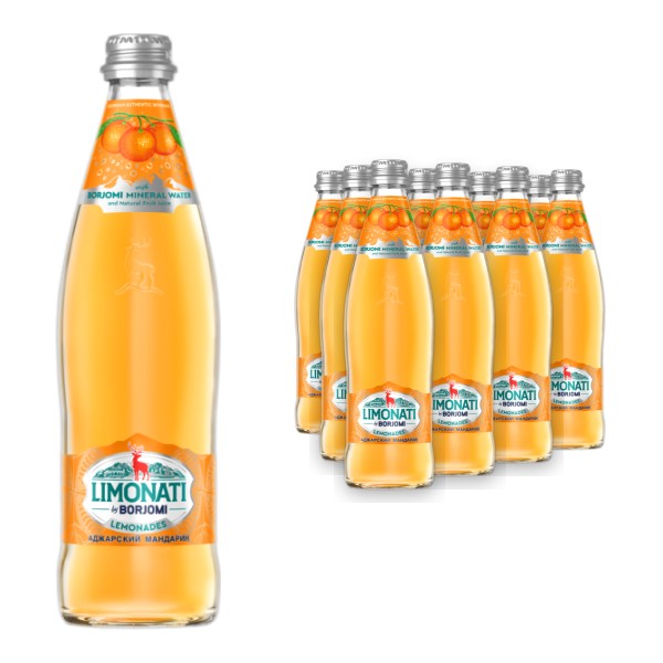 BORJOMI přírodní limonáda s MANDARINKOU 0,5 l., sklo 1ks.