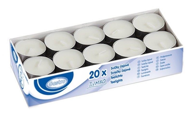 Čajová svíčka O58 x 20 mm 10h. JUMBO 20ks.