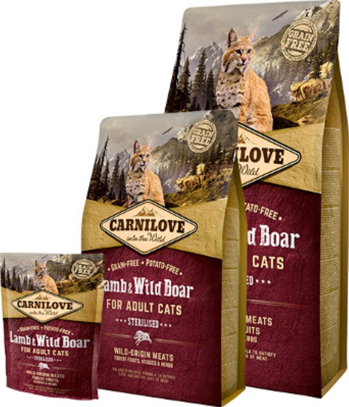 CARNILOVE Cat Jehně & Kanec pro kastrované kočky 6 kg