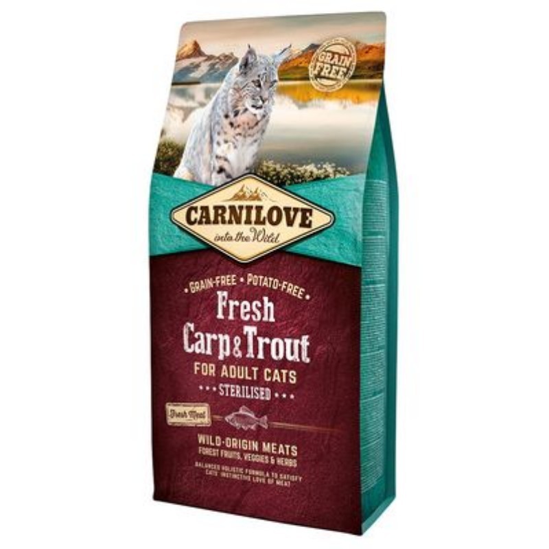 CARNILOVE Cat Kapr & Pstruh pro dospělé kočky 6 kg CARNILOVE Cat Kapr & Pstruh pro dospělé kočky 6 kg