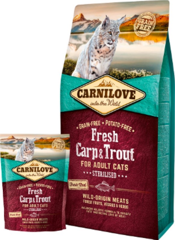 CARNILOVE Cat Kapr & Pstruh pro dospělé kočky 6 kg