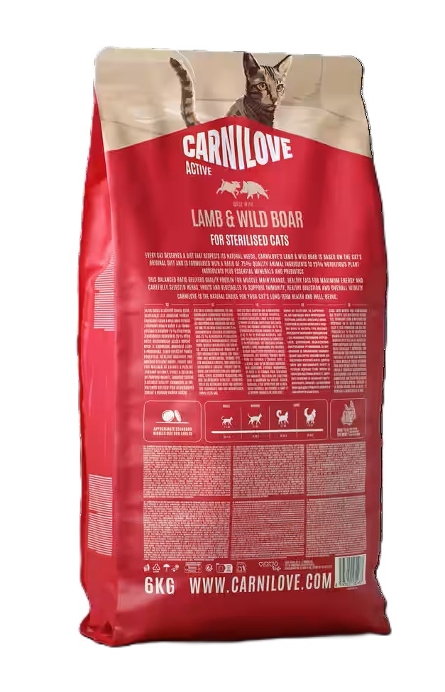 CARNILOVE CAT pro kastrované kočky -- JEHŇEČÍ a DIVOČÁK 2kg
