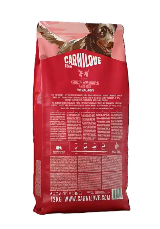 CARNILOVE DOG ACTIVE pro dospělé psy ZVĚŘINA a SOB 12kg.