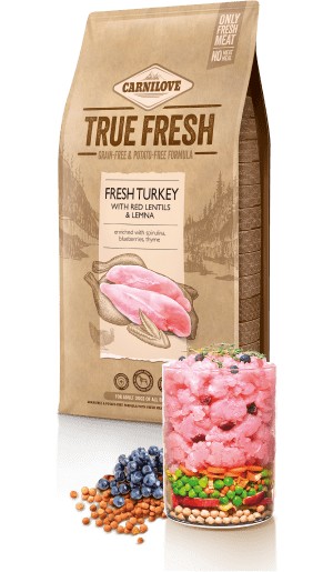 CARNILOVE Dog čerstvé krůtí maso s červenou čočkou a okřehkem 11,4kg.
