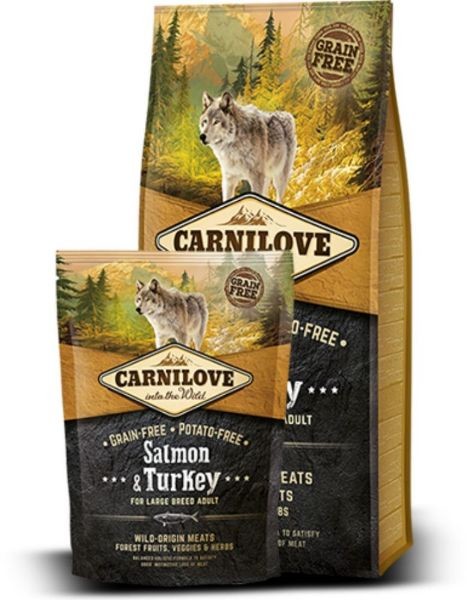 CARNILOVE Dog losos & krocan pro dospělé psy velkých plemen nad 25 kg. 12kg.