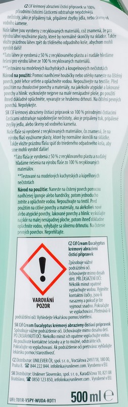 Cif Cream tekutý písek Green/ Eucalyptus 500 ml