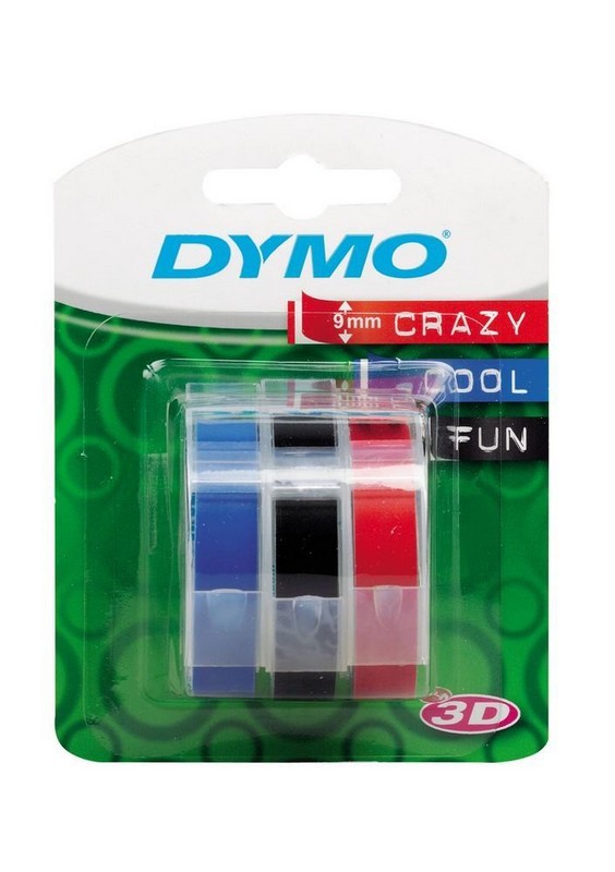 DYMO páska 3D páska 9mm x 3m MODRÁ+ČERNÁ+ČERVENÁ