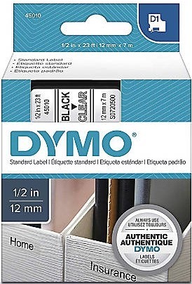 DYMO páska D1 polyester 12mm x 7m ČERNÁ na PRŮ