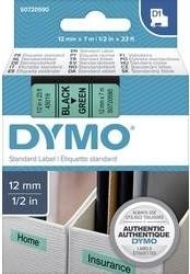 DYMO páska D1 polyester 12mm x 7m ČERNÁ na ZELE