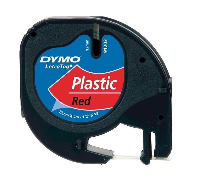 DYMO páska LetraTag plast 12mm x 4m ČERVENÁ