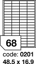 Etikety samolepící A4, 48,5 x 16,9 mm., 100 list