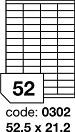 Etikety samolepící A4, 52,5 x 21,2 mm., 52 etiket