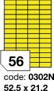 Etikety samolepící A4, 52.5 x 21.2 mm., 56 etiket ŽLUTÉ REFLEXNÍ