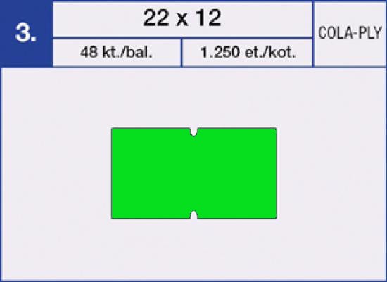 Etikety samolepící cenové COLA-PLY 22x12 mm. 1.