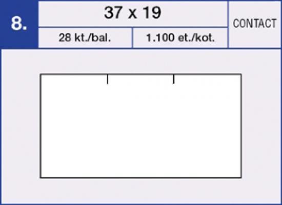 Etikety samolepící cenové CONTACT 37x19 mm. 1.000ks. bílé