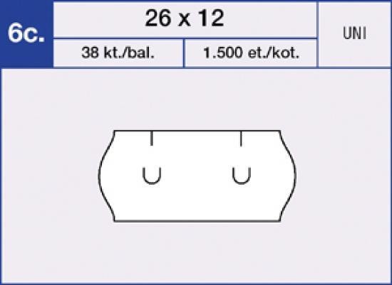 Etikety samolepící cenové UNIVERSAL 26x12 mm. 1.500ks. bílé