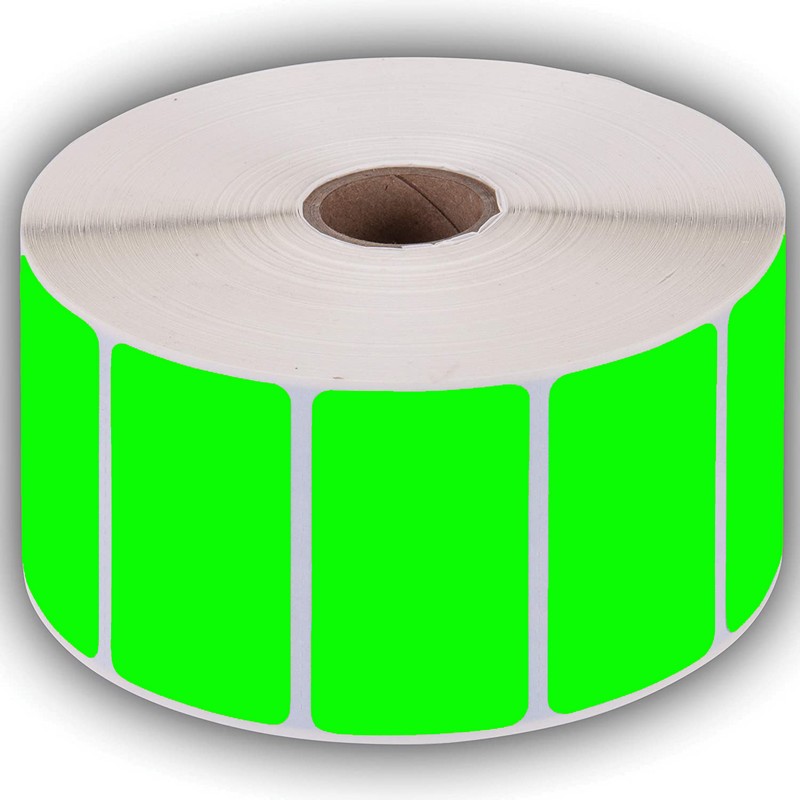 Etikety samolepící na kotouči s dutinkou 68 x 38 mm. 2.500 ks. Fluor zelená