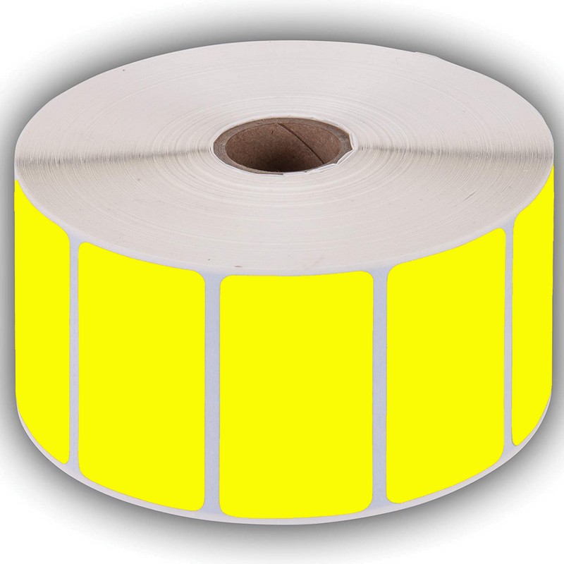 Etikety samolepící na kotouči s dutinkou 68 x 38 mm. 2.500 ks. Fluor žlutá