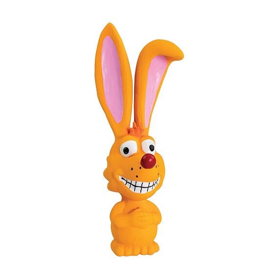 HipHop hračka Liška s dlouhýma ušima 17cm, se zvukem, latex.