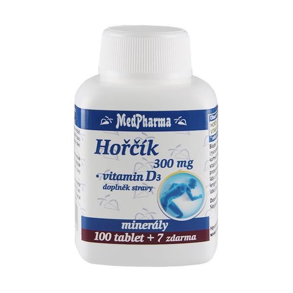Hořčík 300 mg + vitamin D3, 100+7 tablet ZDARMA