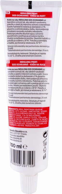 INDULONA krem na ruce antibakteriálním účinkem 100g.
