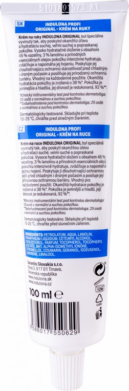 INDULONA krem na ruce s Panthenol 100g.