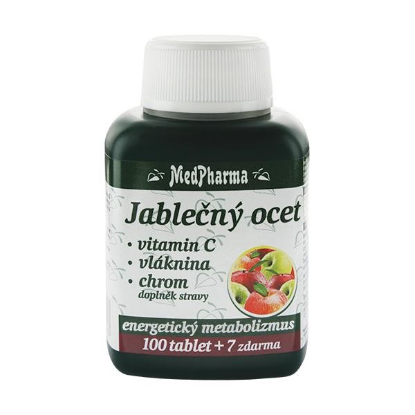 Jablečný ocet + vitamin C + vláknina + chrom, 100+7 tablet ZDARMA