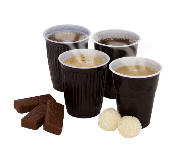 Kelímek PP 0,2l. na teplé nápoje hnědo-bílý 100 ks.