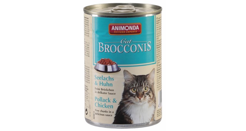 Konzerva pro kočky BROCCONIS - treska, kuře pro 