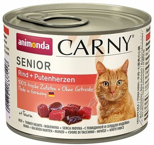 Konzerva pro kočky CARNY Senior 7+ - hovězí, kr