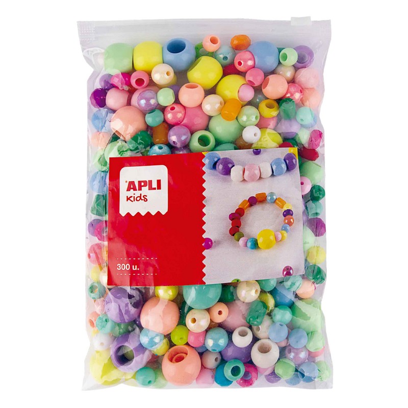 Korálky plastové JUMBO SET mix velikostí 300 ks