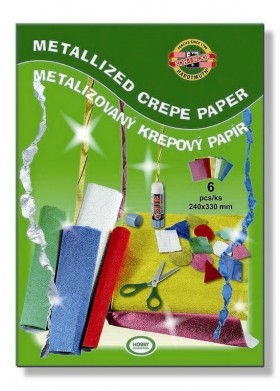 Krepový papír - sada Mix 10 barev metalické