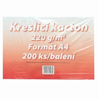 Kreslící karton A4, 220 g 200 listů, bílý