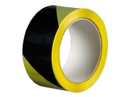Lepící páska VÝSTRAŽNÁ 50mm x 200m žluto-černé pruhy