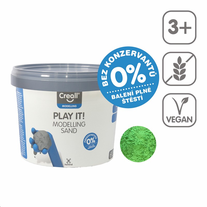 Modelovací písek CREALL - Play IT. 750 g. zelený