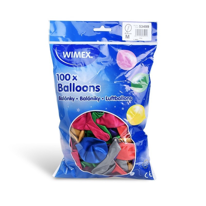 Nafukovací balónek metalíza barevný mix 25cm., 10 ks