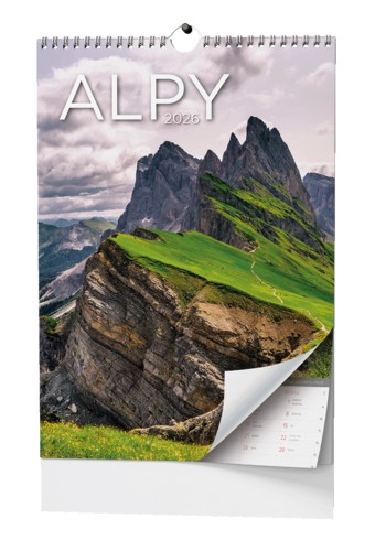 Nástěnný kalendář A3 měsíční - Alpy