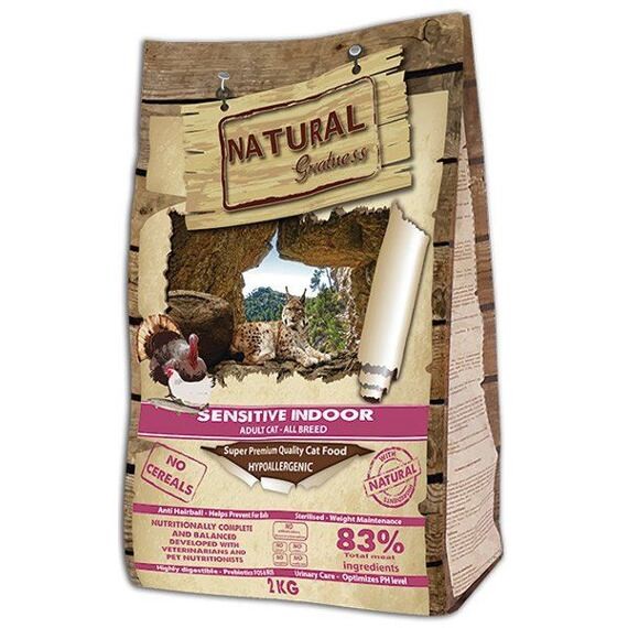 Natural Greatness Sensitive Indoor Cat Recipe /kuře,krůta/ 2 kg Natural Greatness Sensitive Indoor Cat Recipe /kuře,krůta/ 2 kg