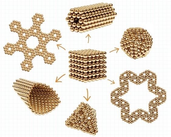 NEO-CUBE magnetická stavebnice 216 kuliček zlaté