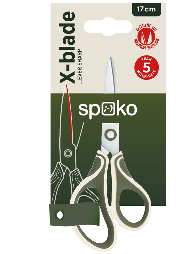 Nůžky školní SPOKO X blade, 17 cm, asymetrické
